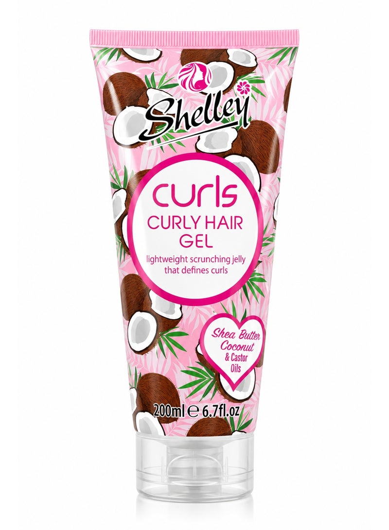 Shelley Curls Curly Hair Gel with Shea Butter, Coconut & Castor Oils, 200ml - Image 1