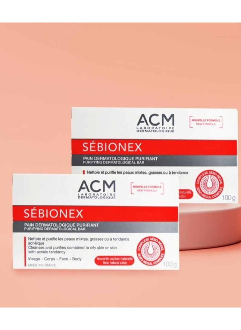 ACM Acm Sebionex Pack Of 2 Purifying bar 100g  - Image 1