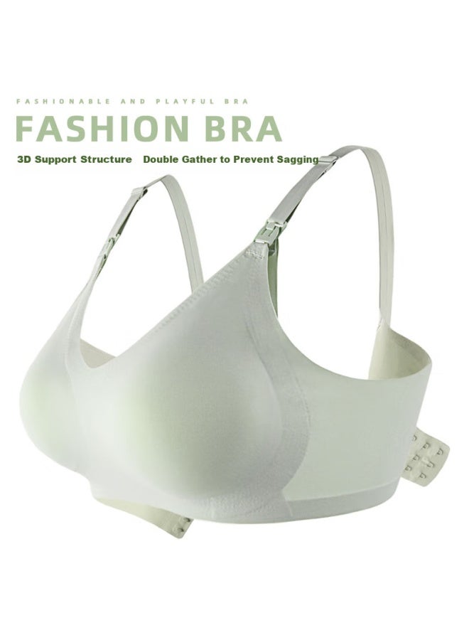 Babyface Youthful Maternity Nursing Bra With Push-up And Wire-free Design, Postpartum Breastfeeding Bra, Pregnancy Bra In Matcha Green, Size XL - Image 2