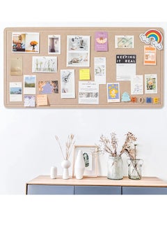 VUCATIN Felt Bulletin Board Notice Board with Push Pins for Paste Notes Photos Schedules Decorative Picture Framed Display Board for School Home Kitchen & Office Walls (Brown 120 * 180cm)  - Image 1