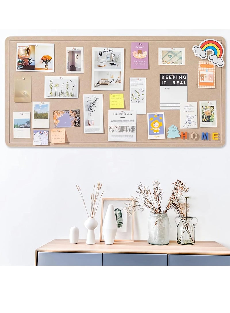 VUCATIN Felt Bulletin Board Notice Board with Push Pins for Paste Notes Photos Schedules Decorative Picture Framed Display Board for School Home Kitchen & Office Walls (Brown 120 * 180cm) - Image 2