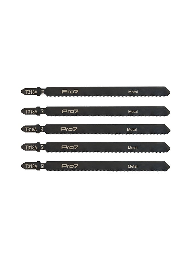 LAWAZIM Pro7 Jigsaw Blade - T318A - 5 Piece 132mm 24 TPI T-Shank Jig Saw Blades - High-Carbon Steel, Milled Wavy-Set Teeth - Clean and Controlled Straight Cutting in Metal & Aluminum - Image 1