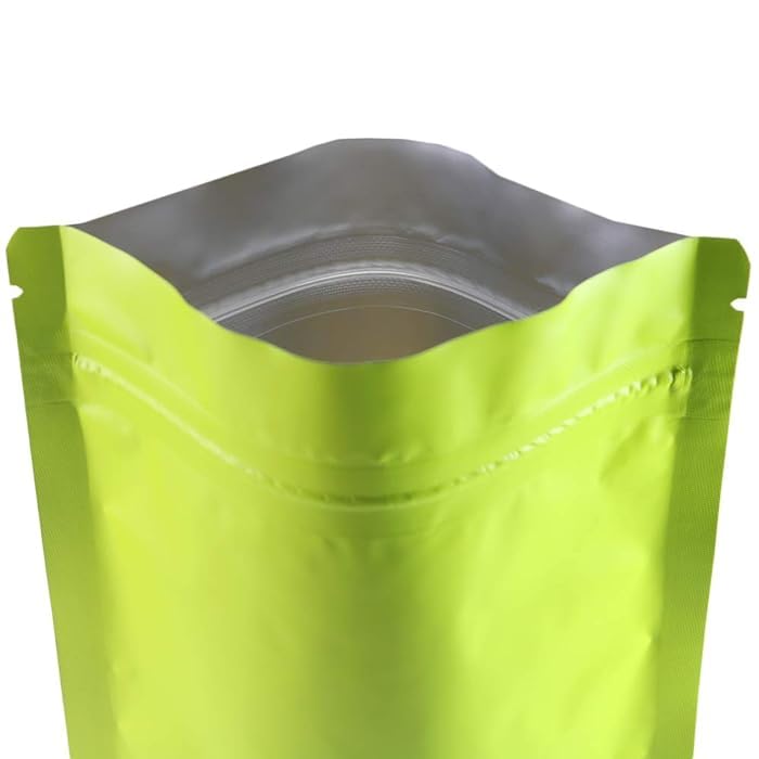 DEERA Green Matte Fluorescent Green Without Window Ziplock Storage Pouch 135x220mm Pack of 25 - Image 3