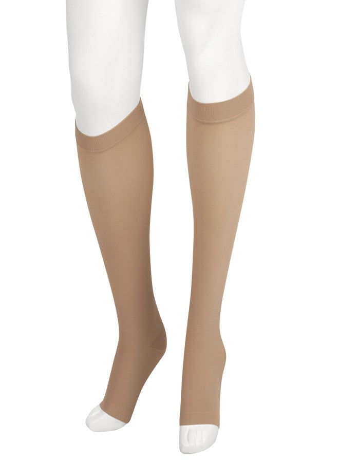 Juzo Soft 2002, Knee-High, 30-40 mmHg, Open Toe Compression Stocking - Men & Women, Short, 5 (V), Beige - Image 1