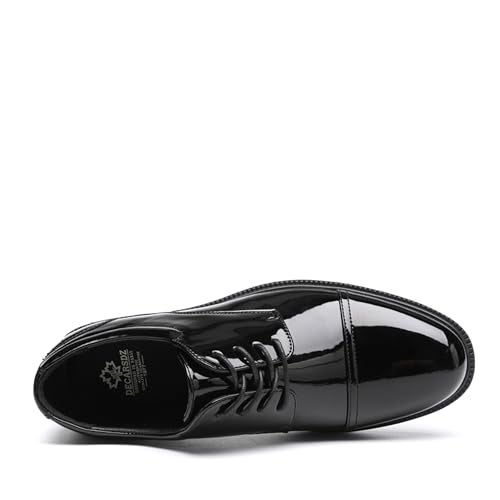 DECARSDZ Mens Classic Formal Oxford Lace-up Patent Leather Tuxedo Wedding Business Dress Shoes Black - Image 5