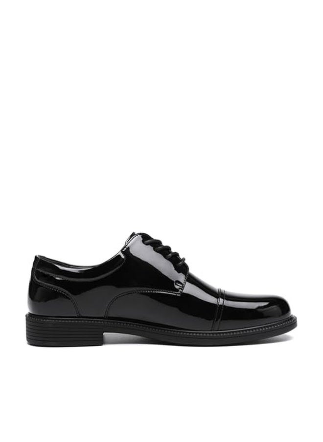 DECARSDZ Mens Classic Formal Oxford Lace-up Patent Leather Tuxedo Wedding Business Dress Shoes Black - Image 1