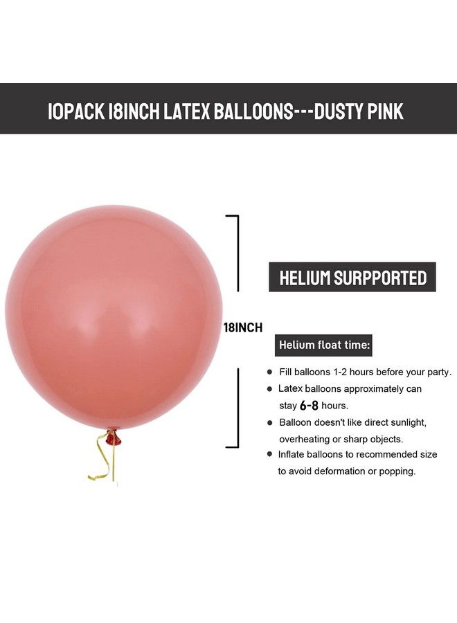 Haptda Dusty Pink 18 Inch Big Balloons 18In Dusty Rose Latex Balloons For Baby Shower Birthday Party Decorations 10Pcs - Image 4