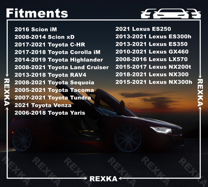 Rexka 15pcs Door Garnish Moulding Retainer Clip Compatible with Toyota Lexus 67771-58010 Tundra Tacoma Sequoia RAV4 Land Cruiser Highlander C-HR Yaris Scion xD - Image 4