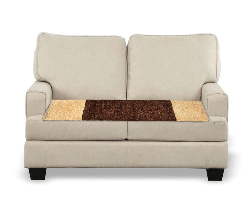 Yellow Weaves Polyester 2-Person Sofa Seat Cover (Coffee Beige), (22 X 48 Inch) - Image 1