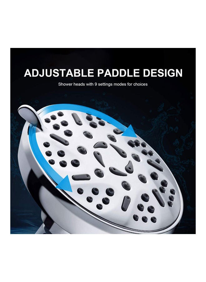 NIBEMINENT 9 Settings Rain Showerhead Silver/White 11 x 10.70 10.70cm - Image 3