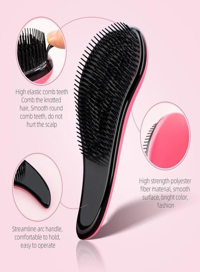 ALERIP Curvy Detangling Brush with Flexible Bristles, Soft Grip Mini Hair Brush for Wet & Dry Hair, Plastic Curved Brush for Pain-Free Styling & Anti-Frizz for Women, Kids & Travel (Color May Vary) - Image 3