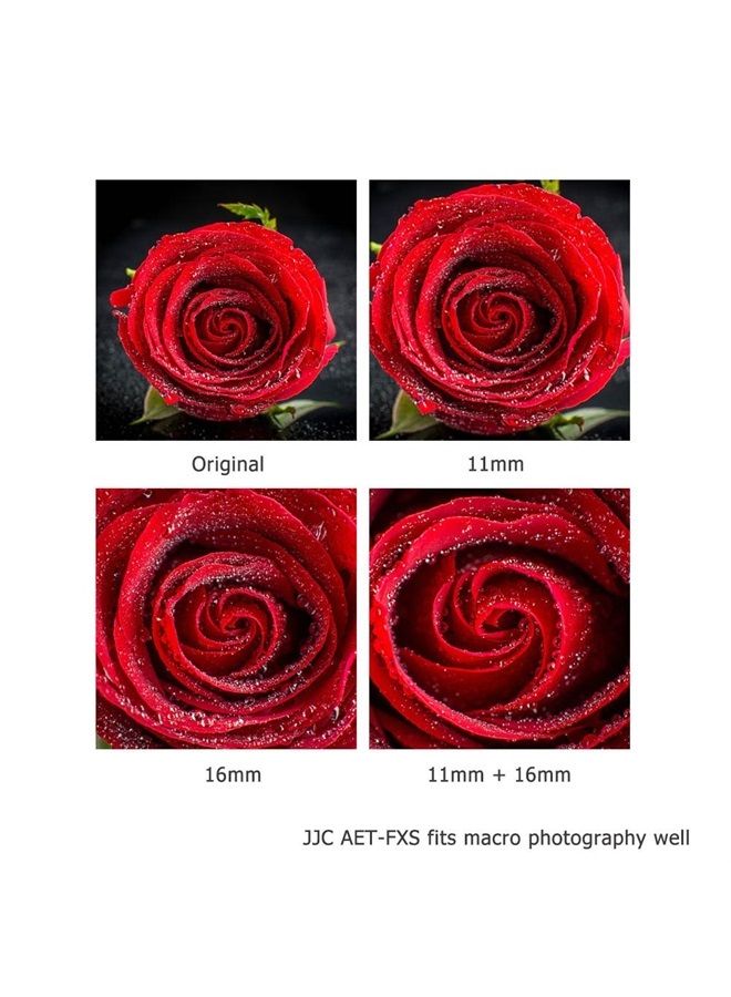 JJC X Mount Auto Focus Macro Extension Tube Set for Fuji Fujifilm X-T5 X-T4 X-T3 X-T2 X-T1 X-S10 X-T30 II X-T20 X-T10 X-H1 X-H2 X-H2S X-PRO3 PRO2 X-E4 X-E3 & More, Replaces Fujifilm MCEX-11 MCEX-16 - Image 2