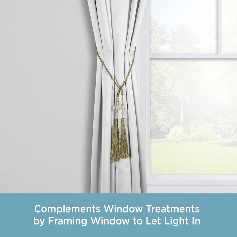 Kenney KN99811 Small Decorative 22" Beaded Rope Tassel Tieback for Curtains and Drapes, 1-Pack, Sage - Image 1