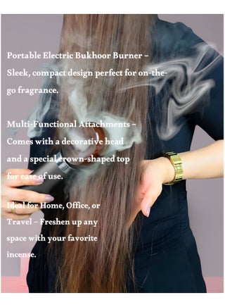 Electric Bakhoor Burner Comb –2in1 Luxury Rechargeable Oud Diffuser Comb & Portable Incense Holder for Home, Car & Office | Arabic USB Smokeless Mabkhara - view 4