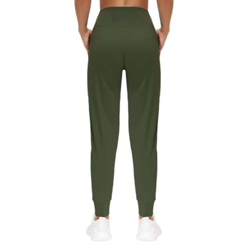 Women's workout joggers for gym and yoga: lightweight polyester-spandex blend in black, flattering tapered fit with tummy control, side pockets, elastic waistband, ultra-soft feel - Image 3