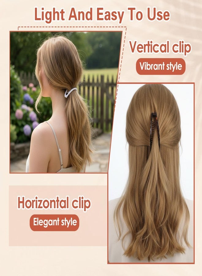 Nogeqi 4 Pcs Banana Hair Clips, Non-Slip Hair-Claws with Double Combs, Vintage Banana Clips for Women Thick Curly Hair, Ponytail Holder Styling Accessories - Image 4