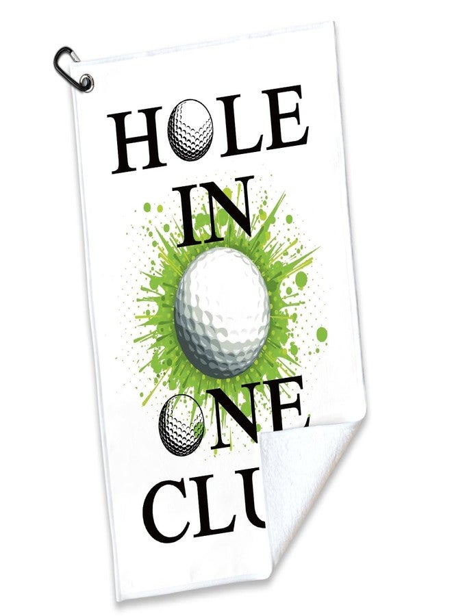 rofiowa Hole in One Club Polyester and Cotton Blend Printed Golf Towel, Funny Golf Accessories for Men Women, Golf Gift for Golf Fan Dad Mom, Golf Lover Father's Day Birthday Gift - Image 1