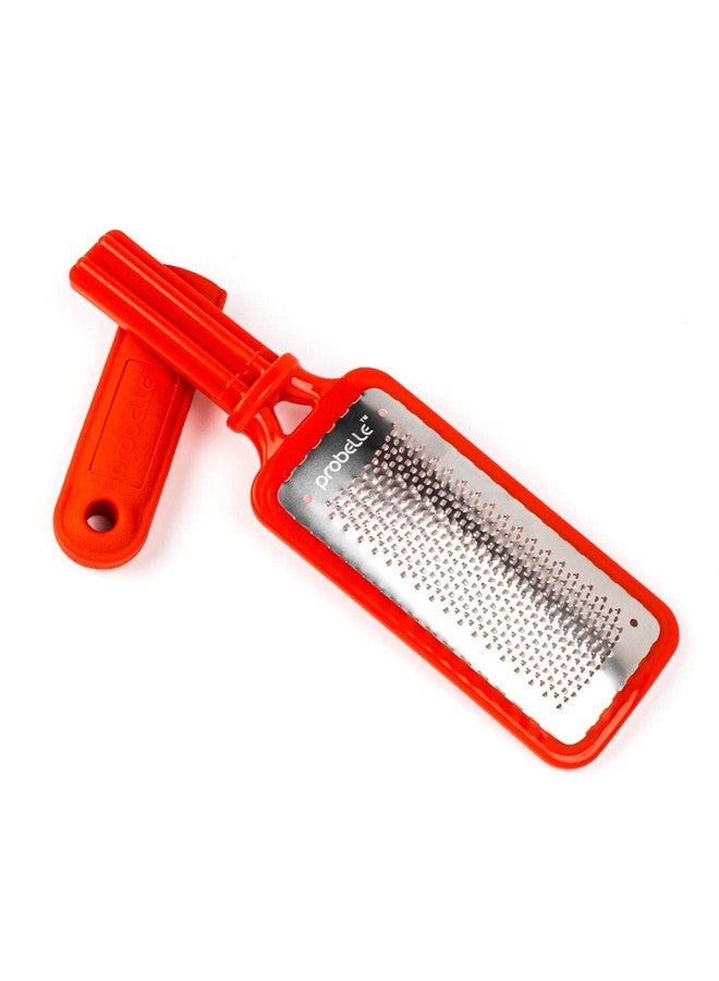 Probelle Colossal Foot Rasp Metal Foot File Callus Remover For Pedicure Foot Spa Stainless Steel Foot Scrubber Dead Skin Remover Best Foot Care Scraper Instant Results Removable Handle Red - Image 1