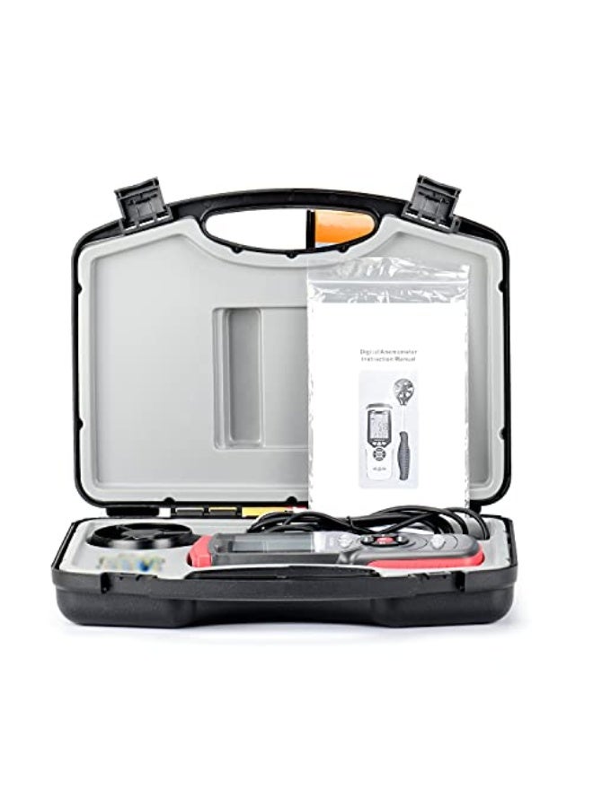 SOOBA Handheld Digital Anemometer Professional Multnction Anemograph with Detachable Auxiliary Fan Air Meter with Storage Case - Image 2