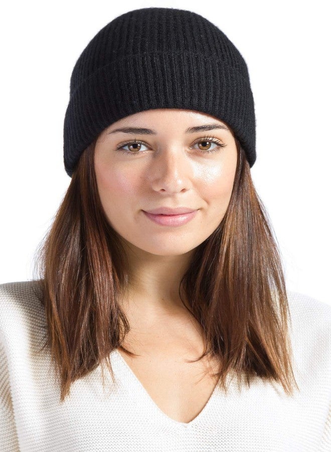 Fishers Finery Women's 100% Cashmere Beanie (Black) - Image 1
