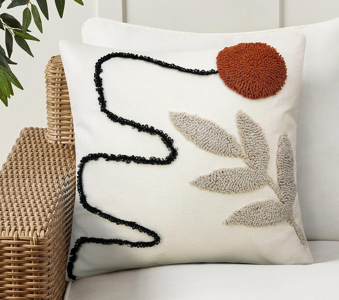 ABSTRACT BOHO PILLOW COVERS TUFTED MID CENTURY MODERN THROW PILLOWS MINIMALISM AESTHETIC TEXTURED PILLOW COVER SUN LEAF BOHO PILLOWS DECORATIVE THROW PILLOWS FOR BED COUCH SOFA18X18