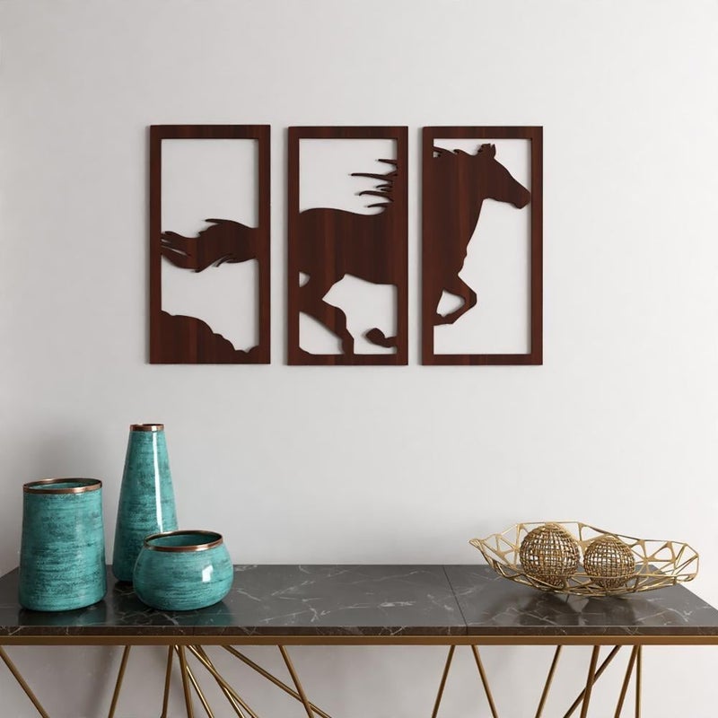 ماركتنا منحوتة ديكور خشبية بتصميم حصان - 75×50 سم بمقاس 75×50 سم - Image 1