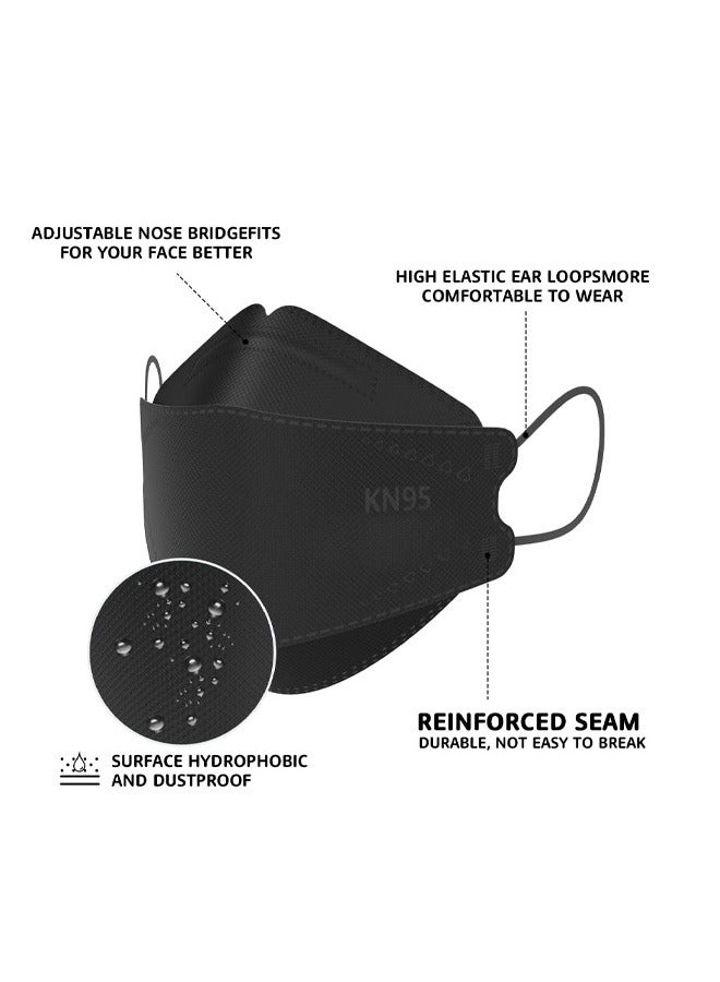 30 Piece Individually Masks,4 Layers Black KN95 Mask,Breathable and Comfortable - Image 2