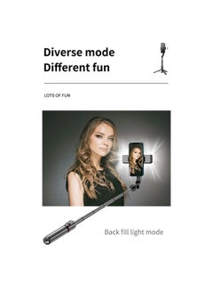 Generic 42.7 Inches L12d Foldable Wireless Bluetooth Aluminum Selfie Stick Tripod with Remote Shutter Fill Light for for iPhone Android Phone, Portable Phone Camera Stand  - Image 5