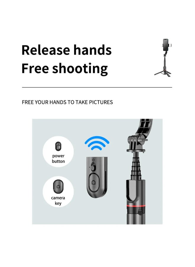 Generic - 42.7 Inches L12d Foldable Wireless Bluetooth Aluminum Selfie Stick Tripod with Remote Shutter Fill Light for for iPhone Android Phone, Portable Phone Camera Stand - Image 1