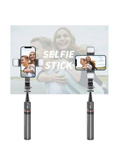 Generic 42.7 Inches L12d Foldable Wireless Bluetooth Aluminum Selfie Stick Tripod with Remote Shutter Fill Light for for iPhone Android Phone, Portable Phone Camera Stand  - Image 2