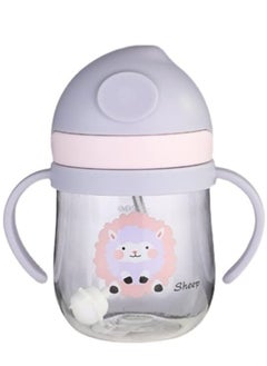 Generic 250ml Sippy Cup for Baby, Baby Bottle Sippy Cups with Handle Graduated, 360° Spill Free Toddler Cup, Sippy Cups for Toddlers, Soft Spout Sippy Cups （Purple）  - Image 1