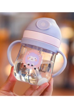 Generic 250ml Sippy Cup for Baby, Baby Bottle Sippy Cups with Handle Graduated, 360° Spill Free Toddler Cup, Sippy Cups for Toddlers, Soft Spout Sippy Cups （Purple）  - Image 3
