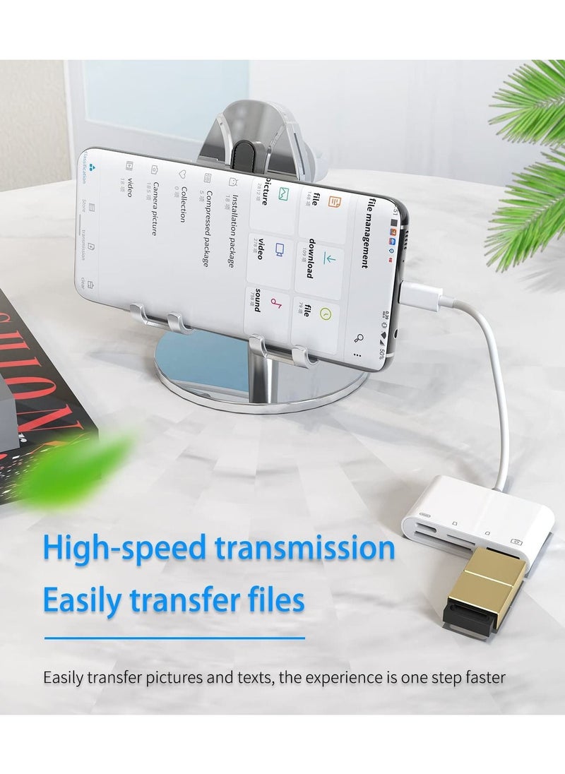 Generic - Camera Memory SD Card Reader Compatible for iPhone,Compatible with Lightning Male to USB Female OTG Adapter Micro TF Power Charging Splitter Charger Connector for Apple for ipad 12 11 xs - Image 1