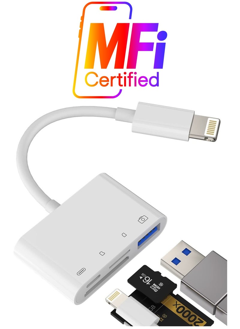 Generic - Camera Memory SD Card Reader Compatible for iPhone,Compatible with Lightning Male to USB Female OTG Adapter Micro TF Power Charging Splitter Charger Connector for Apple for ipad 12 11 xs - Image 1