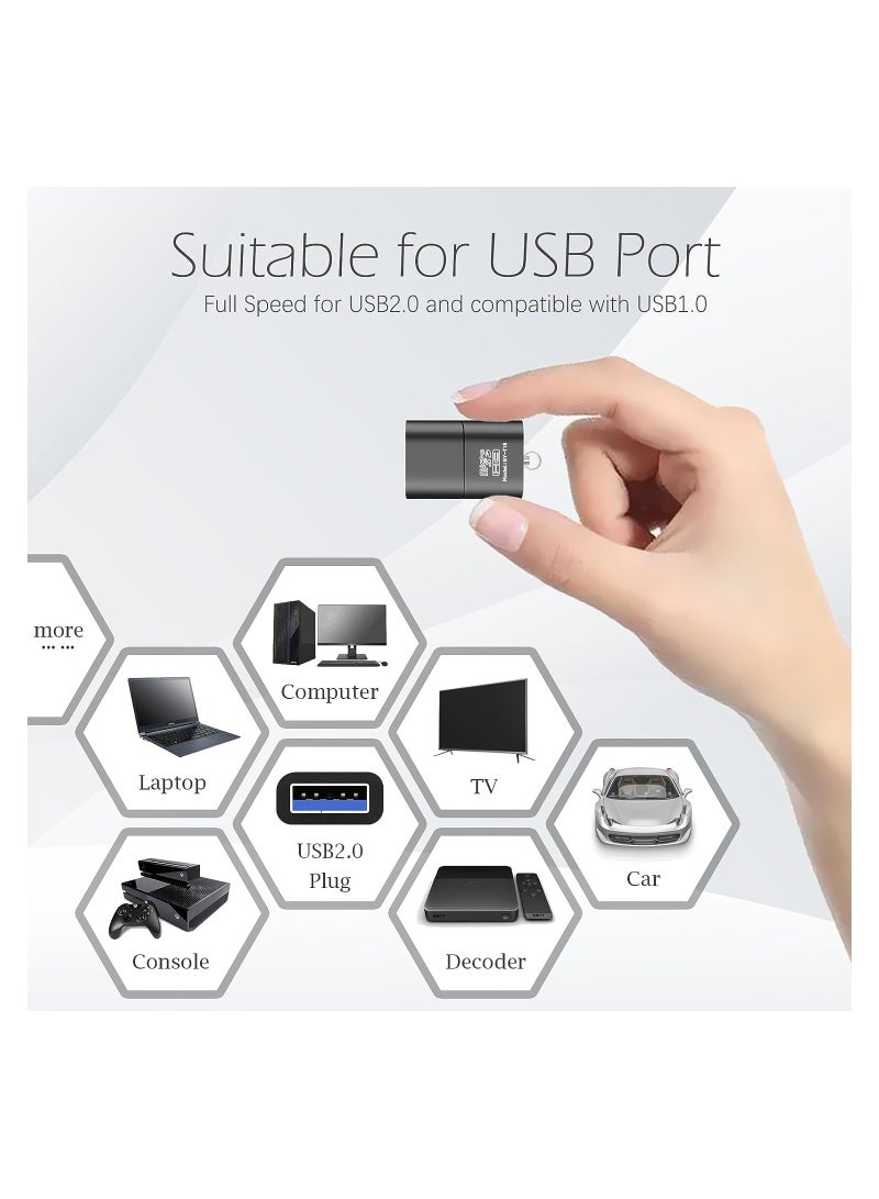 SOLARAE Card Reader for Android, Portable SD Card Reader, Micro SD Card to USB Adapter, TF Card Reader with Mini Size for Camera Memory Card Reader, Wansurs Card Reader for PC Laptop (5 Pack) - Image 2