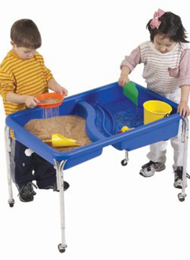 Neptune Sensory Lid Kids Sand and Water Learning Activity Table for Classroom or Playroom, 18-Inch-High, Blue
