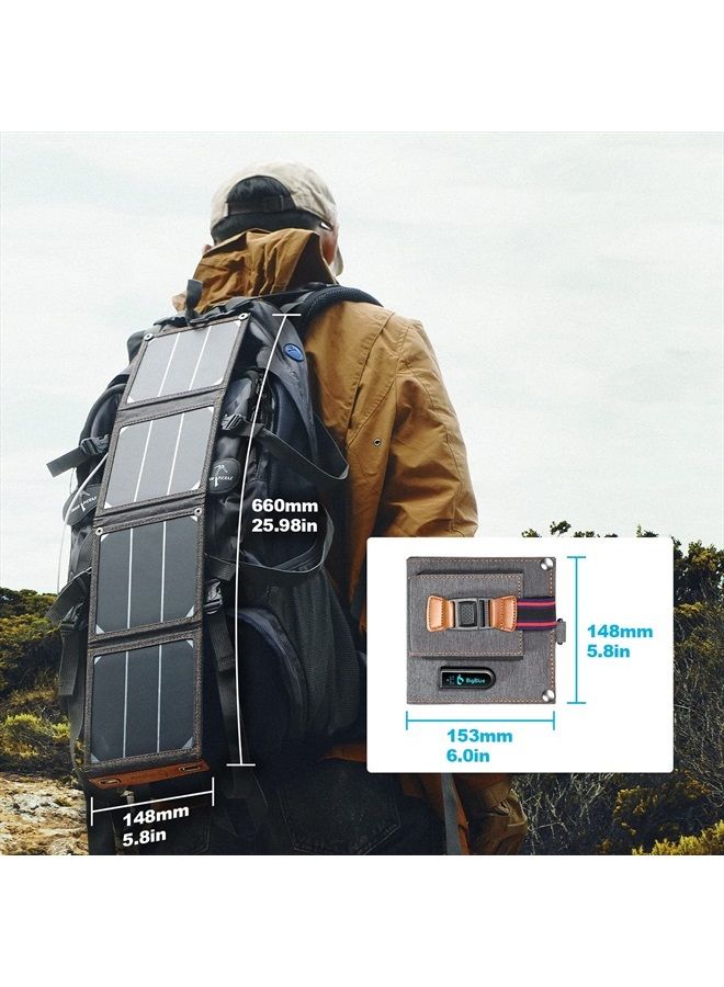 Bigblue [Upgraded Tiny Solar Charger] BigBlue 14W SunPower Solar Panels with USB-A Port(5V/2.4A Max), IPX4 Waterproof, Portable Solar Phone Charger Compatible with iPhone X/8/7, Tablet, Samsung LG etc - Image 5