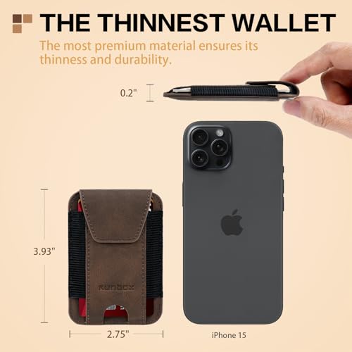 RUNBOX Wallet for Men 6-8 Cards With ID Window RFID Blocking Wallet Credit Card Holder Minimalist Front Pocket Gifts Ideal Choice - Image 5