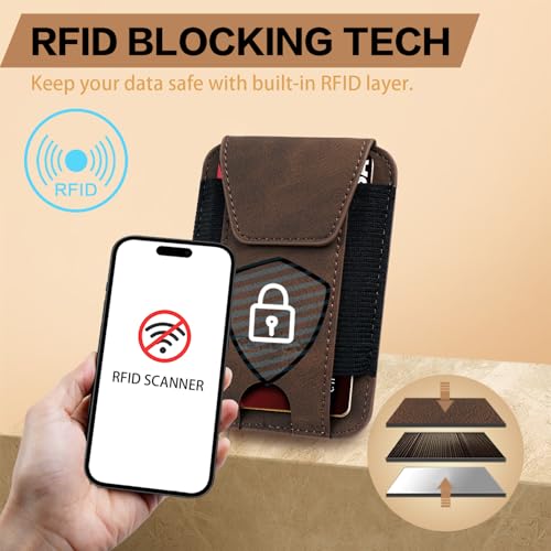 RUNBOX Wallet for Men 6-8 Cards With ID Window RFID Blocking Wallet Credit Card Holder Minimalist Front Pocket Gifts Ideal Choice - Image 3