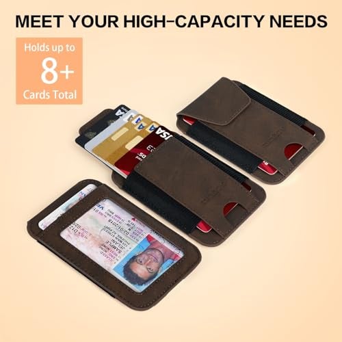 RUNBOX Wallet for Men 6-8 Cards With ID Window RFID Blocking Wallet Credit Card Holder Minimalist Front Pocket Gifts Ideal Choice - Image 4
