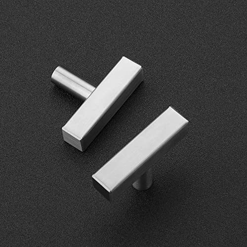 Ravinte 30 Pack Brushed Nickel T Bar Cabinet Knobs 2 Inch Square Drawer Knobs Silver Single Hole Kitchen Cabinet Pulls - Image 3