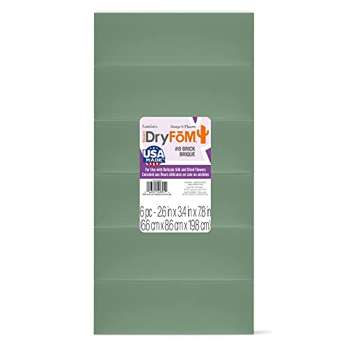 FloraCraft Floral Desert DryFōM 6 Piece Brick 2.6 Inch x 3.4 Inch x 7.8 Inch Green - Image 1