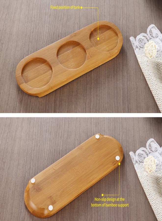 Mockery Porcelain Condiment Jar Spice Container with Bamboo Lids, Ceramic Spoons and Wooden Serving Tray, Pottery Cruet Pot for Sugar, Spice, Salt For Kitchen, Ceramic Seasoning Box Set (Set of 3) - Image 3