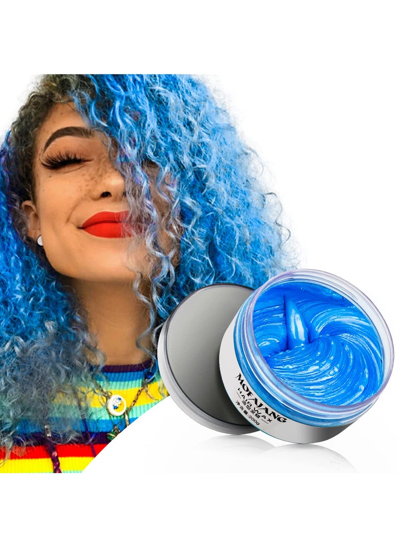ZENTANMEI - Blue Hair Wax Temporary Unisex Hair Color Clay Mud Natural Disposable Coloring Cream Pomades 706 Oz Blue - Image 1
