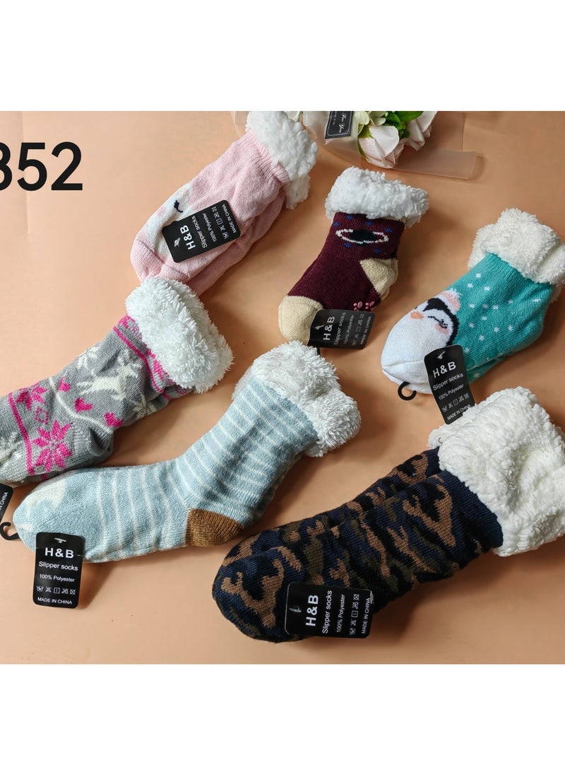 H&B Women's Super Soft Microfiber Slipper Socks Comfortable Sleep Socks, 