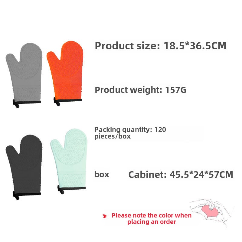 Thickened Cotton Microwave Baking Gloves D style two-finger long-note color