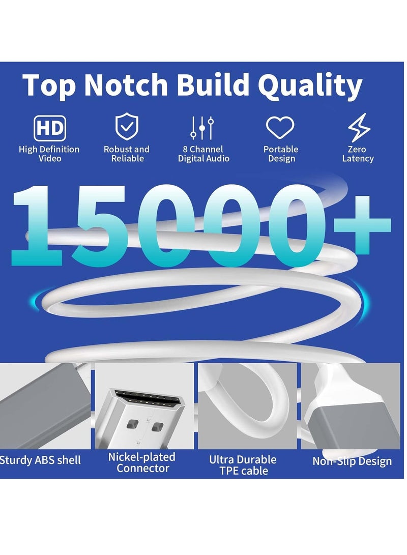 Lightning to HDMI Adapter Cable – 1080p HD TV Connector for iPhone, iPad, iPod, 2m / 6.6ft, White - Image 4