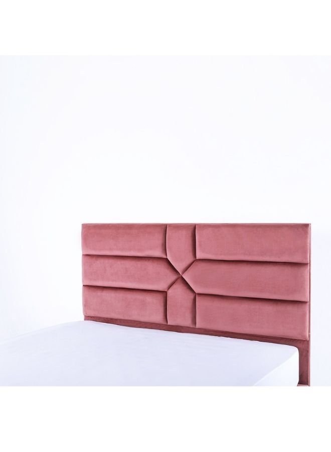 Karnak Estella Premium Upholstered Velvet Bed Frame Bedroom Furniture Strong And Sturdy Modern Design Wooden Bed | Quiet & Comfortable Bed (Super King - 200x200cm, Pink) - Image 5