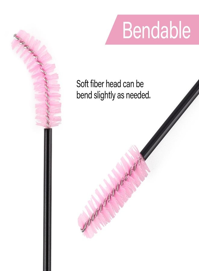BTYMS 500 Pieces Disposable Mascara Wands Eyelash Brush Brow Brushes Applicators Lash Spoolies for Eye Lash Extension - Multi Color - Image 3