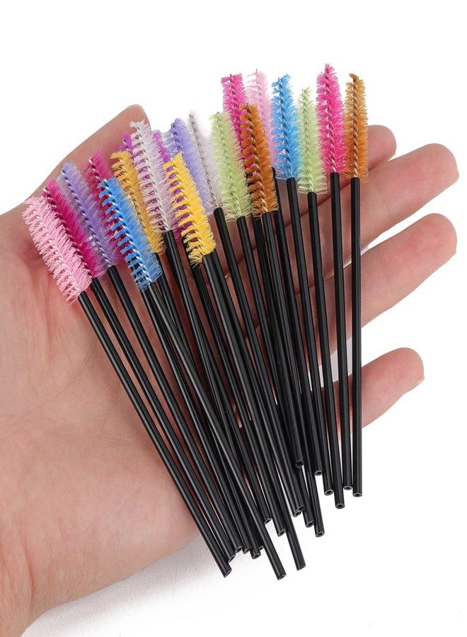 BTYMS 500 Pieces Disposable Mascara Wands Eyelash Brush Brow Brushes Applicators Lash Spoolies for Eye Lash Extension - Multi Color - Image 5